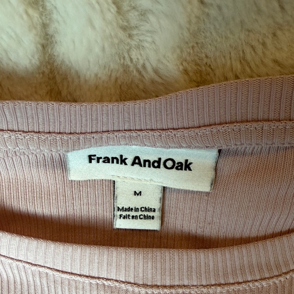 Frank & Oak Dusty Pink Long Sleeve Tee - Picture 2 of 3